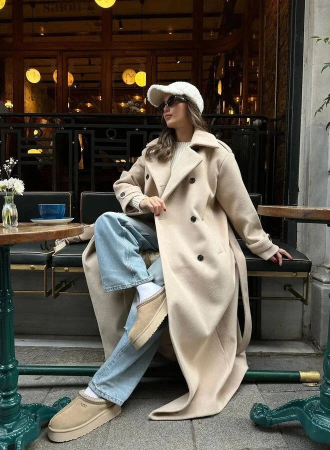 Oversized Double-Breasted Wool Coat