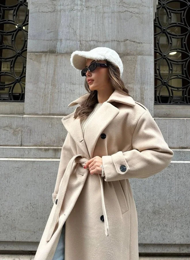 Oversized Double-Breasted Wool Coat