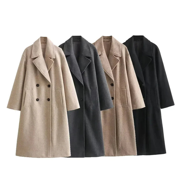 Oversized Double-Breasted Wool Coat
