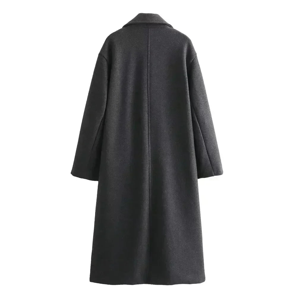 Oversized Double-Breasted Wool Coat