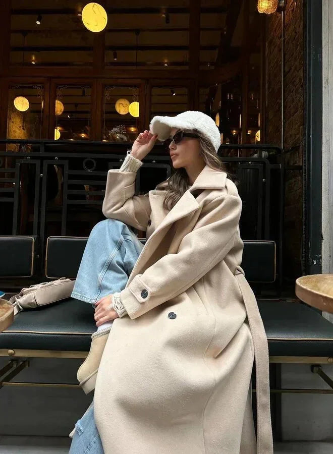Oversized Double-Breasted Wool Coat
