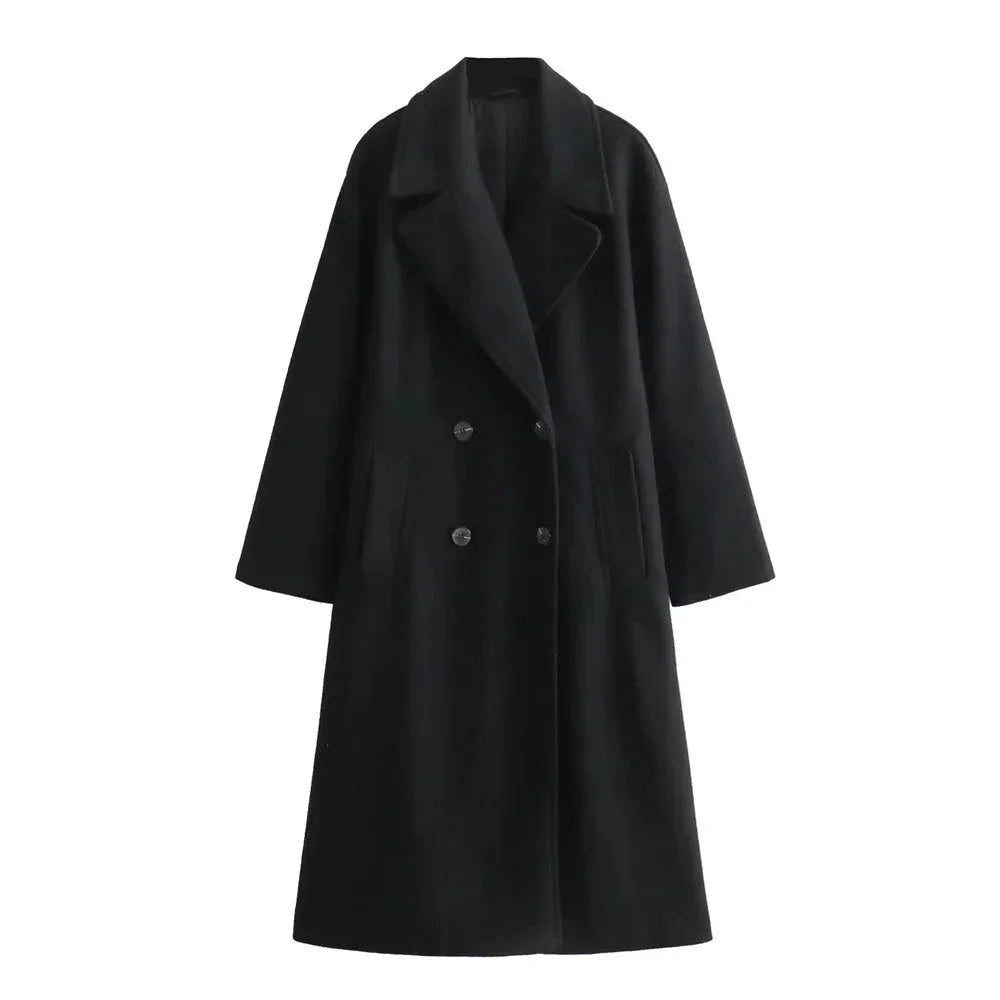 Oversized Double-Breasted Wool Coat