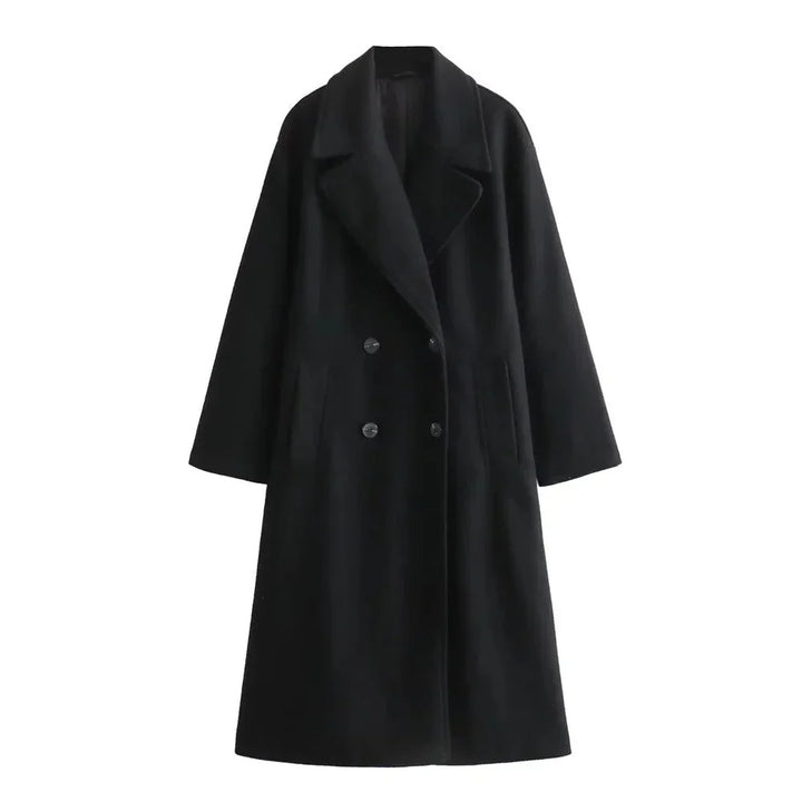 Oversized Double-Breasted Wool Coat