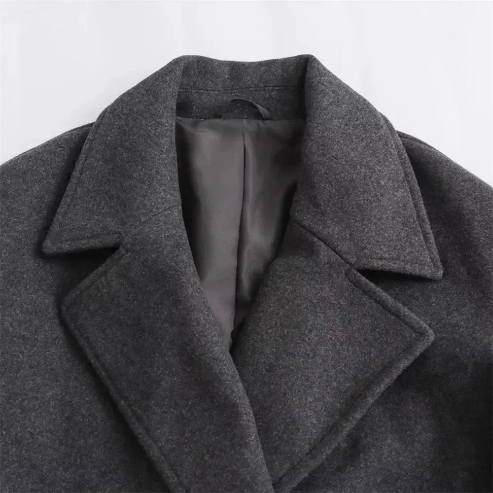 Oversized Double-Breasted Wool Coat