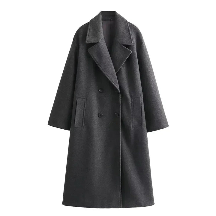 Oversized Double-Breasted Wool Coat