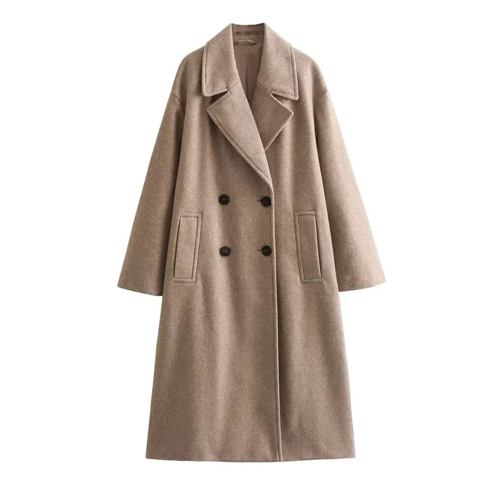 Oversized Double-Breasted Wool Coat