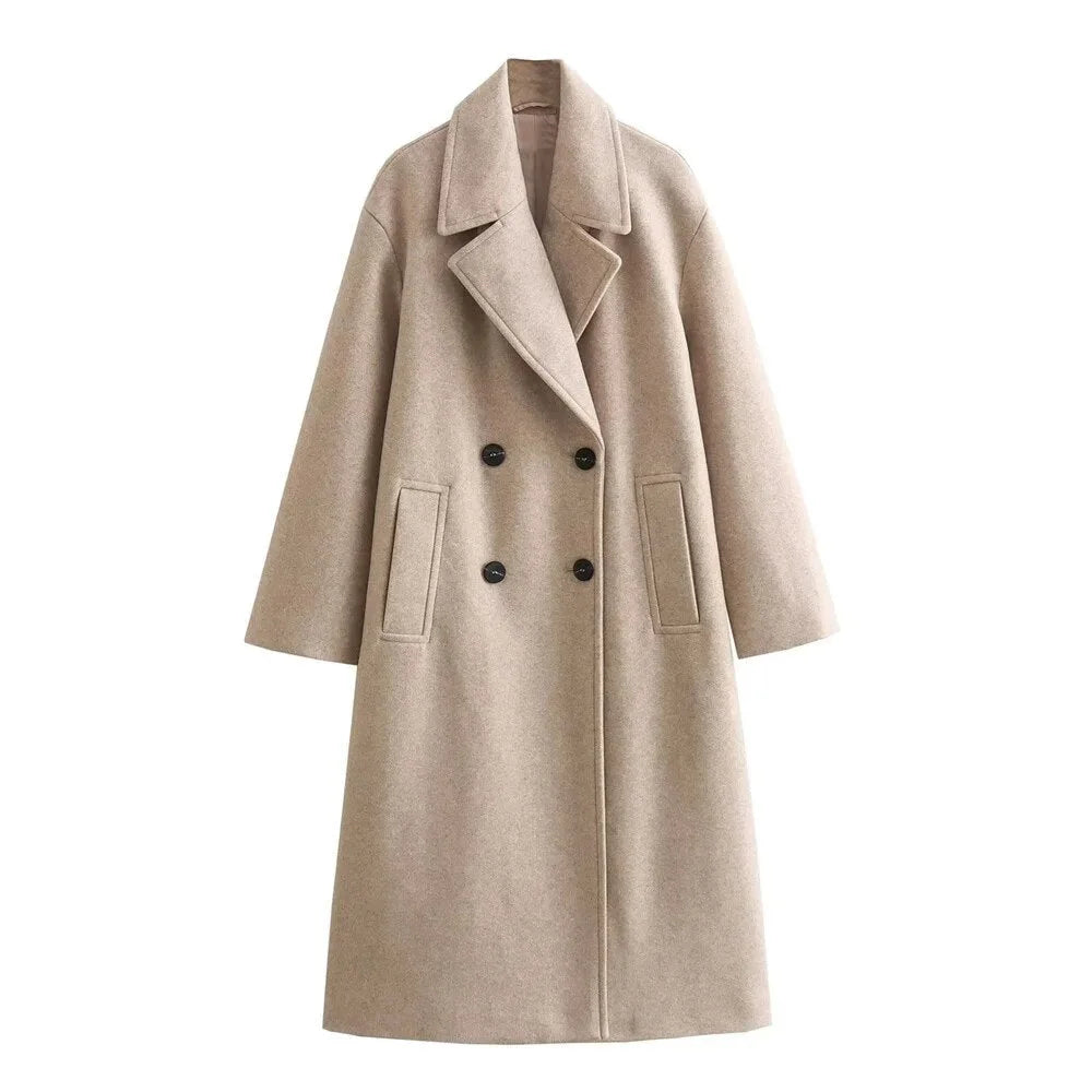 Oversized Double-Breasted Wool Coat