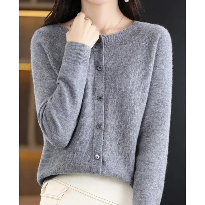 Oversized Merino Wool Button-Front Cardigan