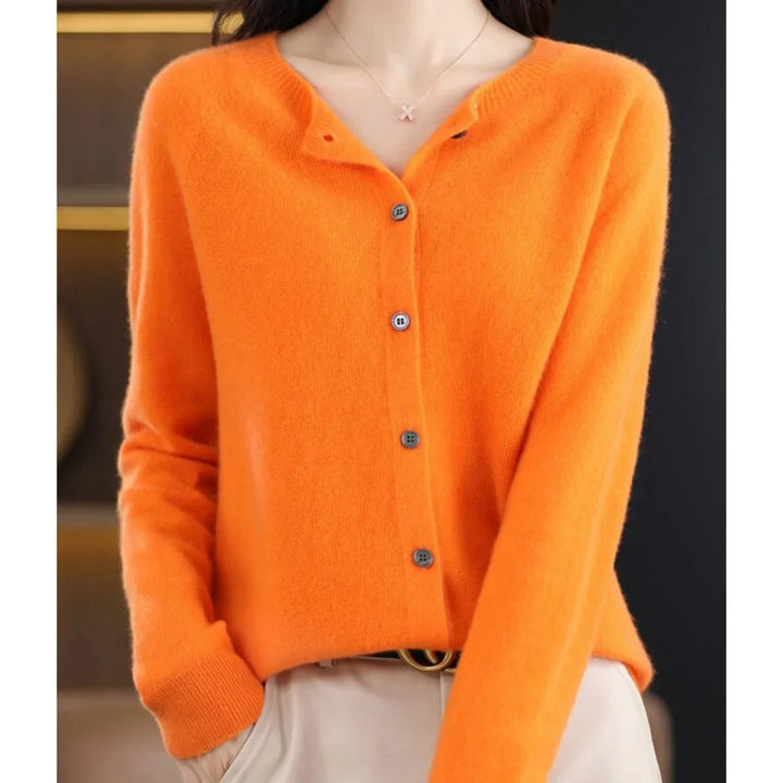 Oversized Merino Wool Button-Front Cardigan
