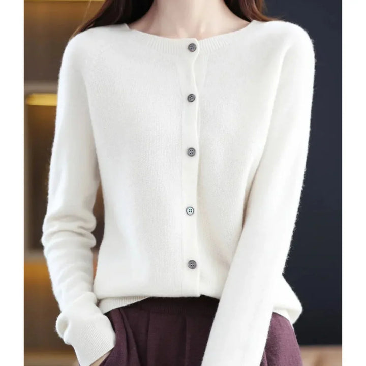 Oversized Merino Wool Button-Front Cardigan