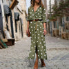 Polka Dot Long Sleeve Button-Down Maxi Shirt Dress
