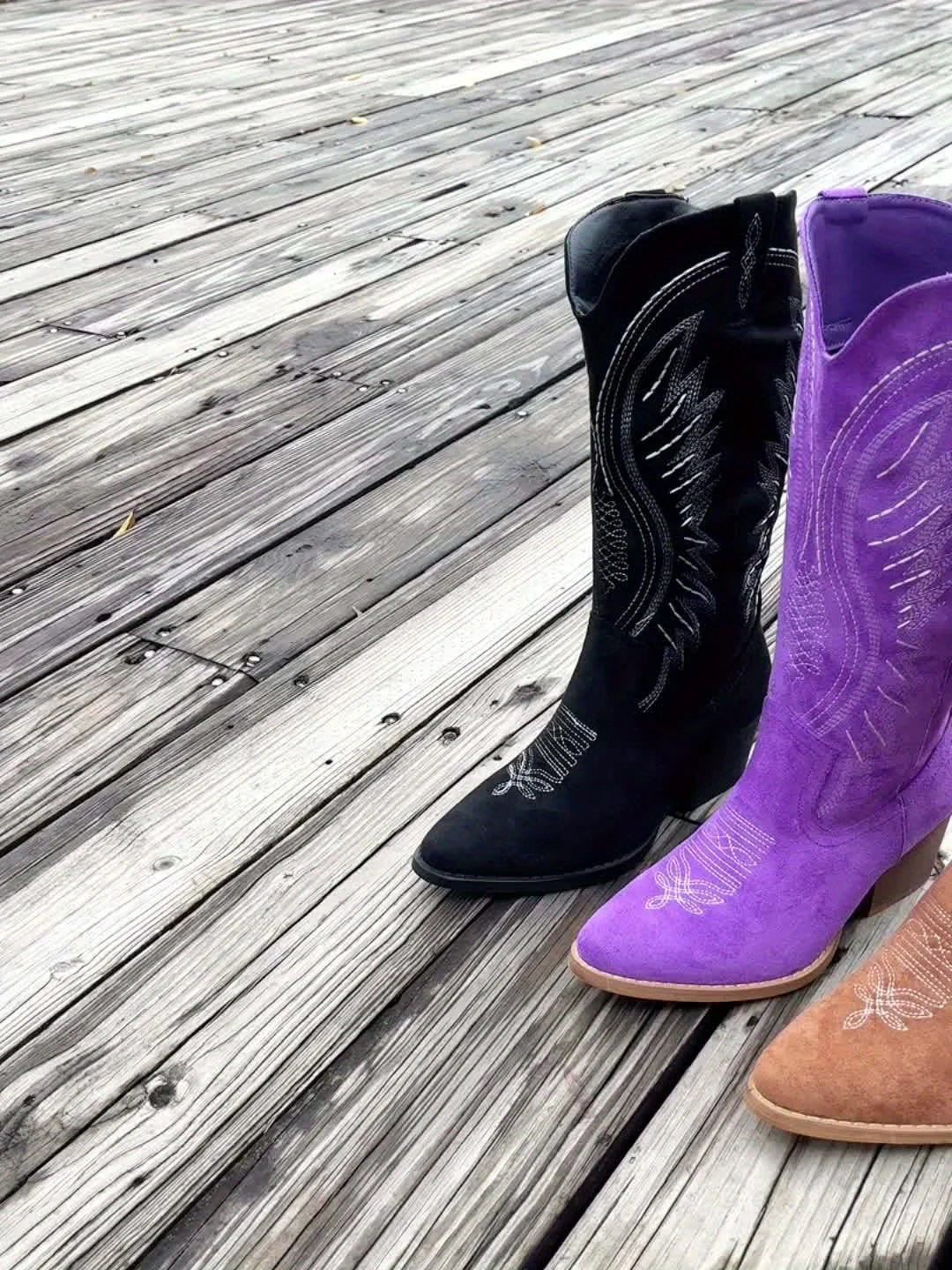 Suede Zip-Up Ankle Boots with Chunky Heel
