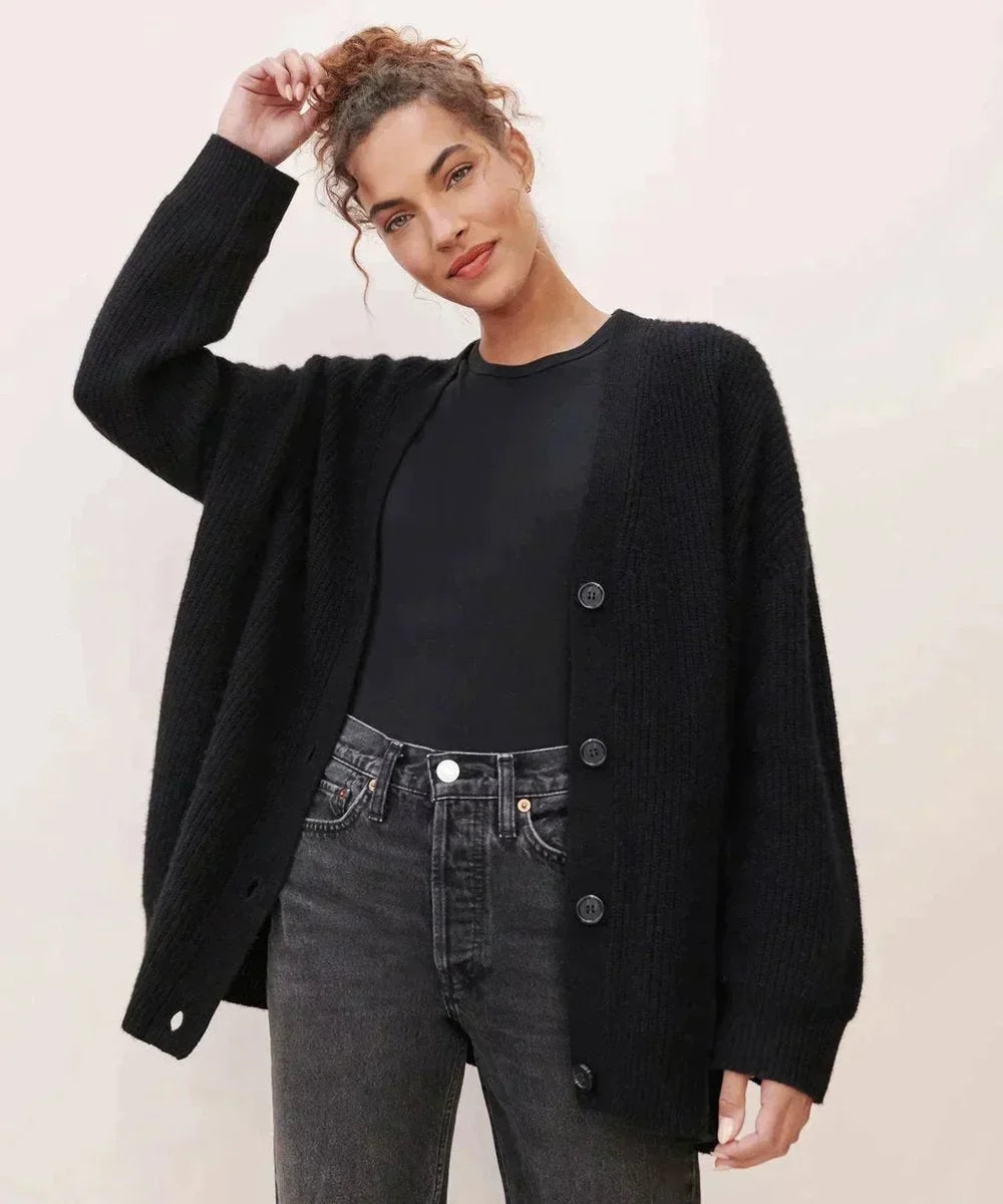 Relaxed-Fit V-Neck Cashmere Cardigan
