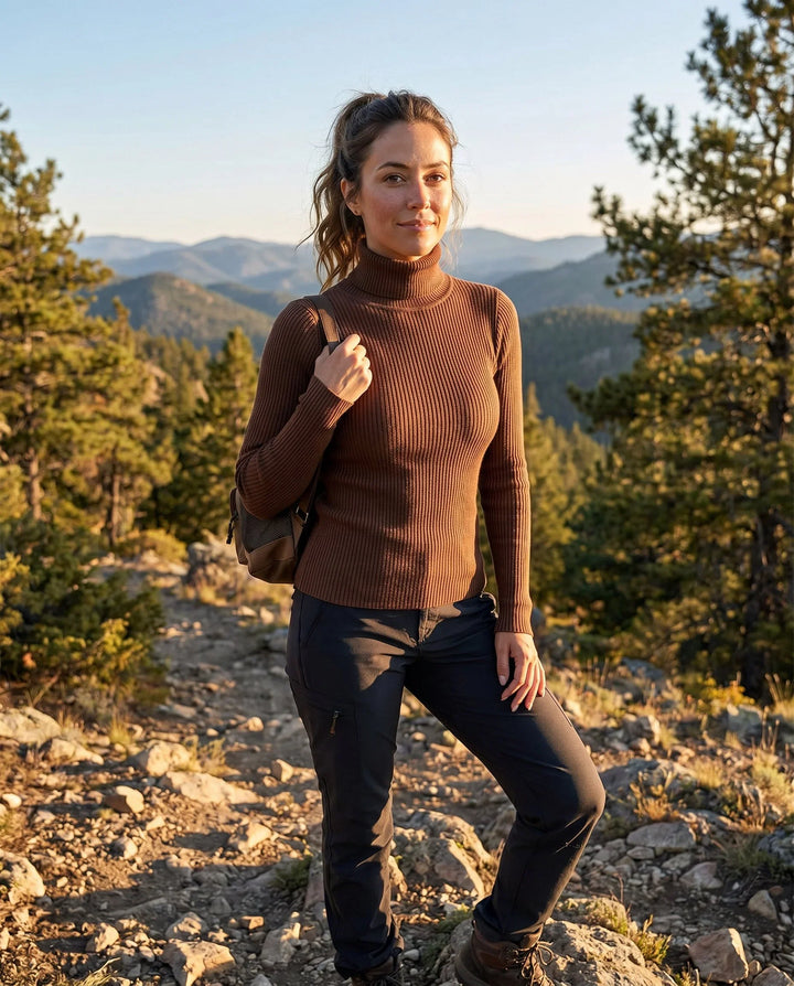 Ribbed Turtleneck Lightweight Knit Jumper