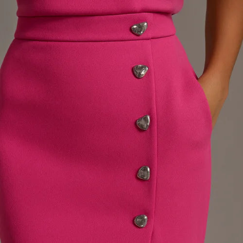 Round Neck Midi Dress with Padded Cap Sleeves