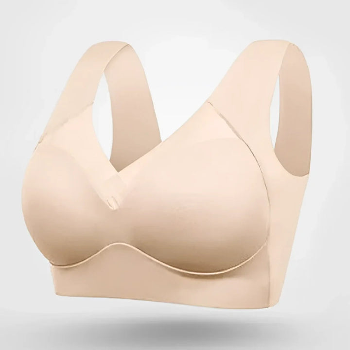 Seamless V-Neckline Bra with Wide Pullover Straps