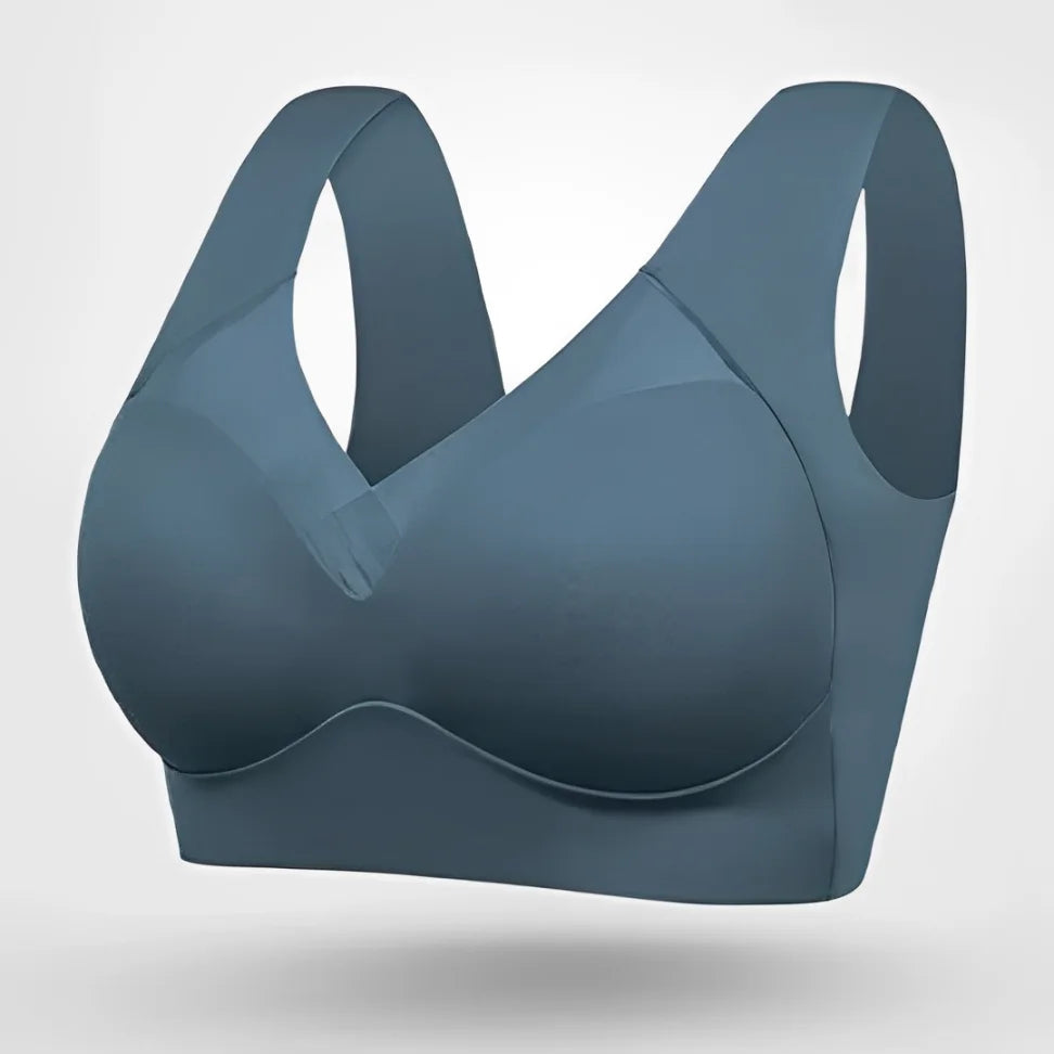 Seamless V-Neckline Bra with Wide Pullover Straps