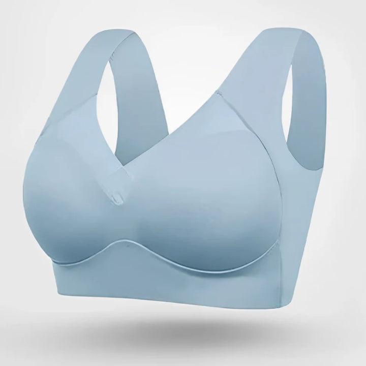 Seamless V-Neckline Bra with Wide Pullover Straps