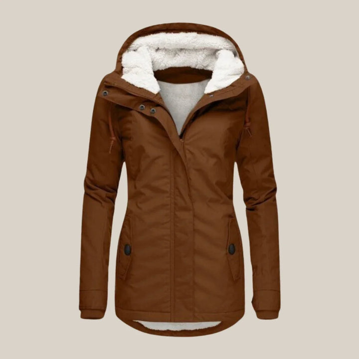 Sherpa-Lined Hooded Quilted Winter Coat