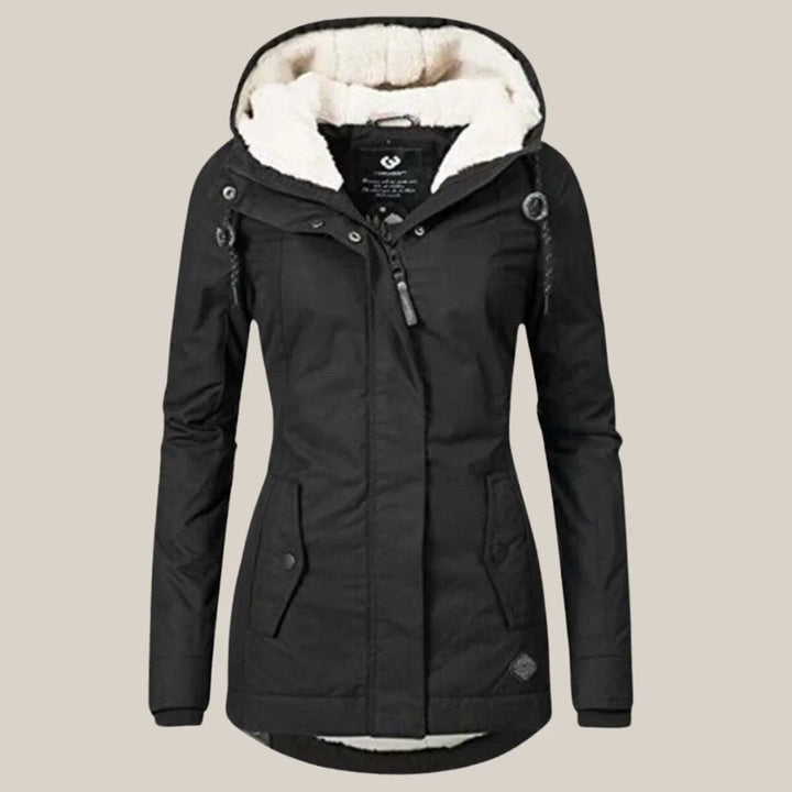 Sherpa-Lined Hooded Quilted Winter Coat
