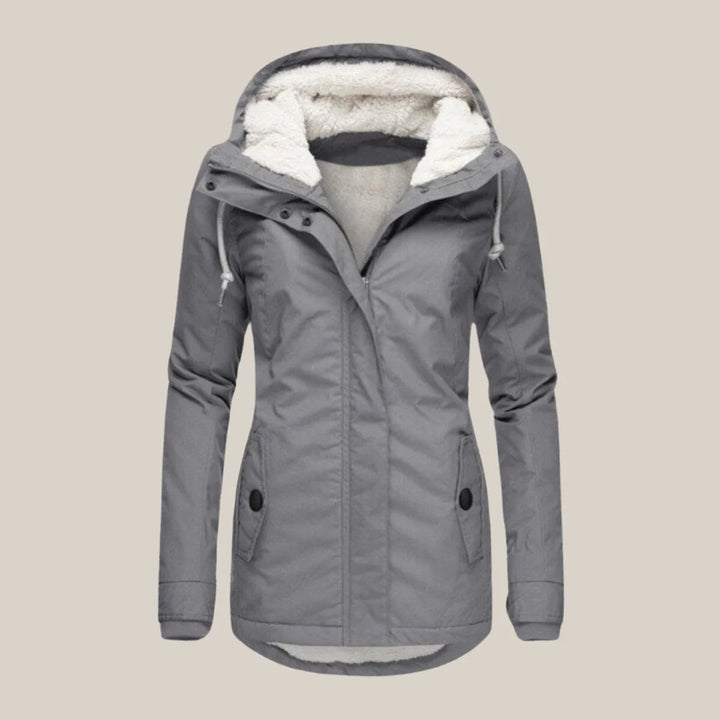 Sherpa-Lined Hooded Quilted Winter Coat