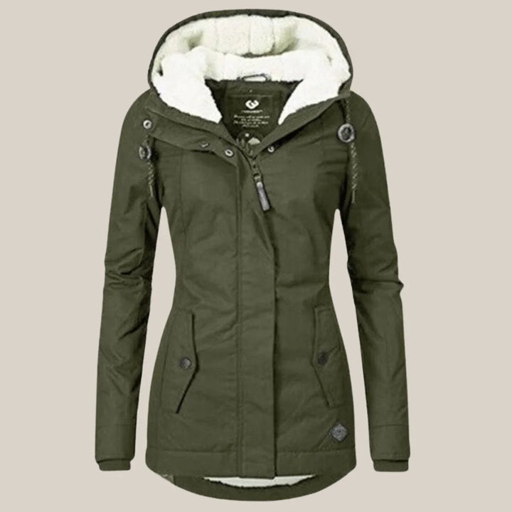 Sherpa-Lined Hooded Quilted Winter Coat
