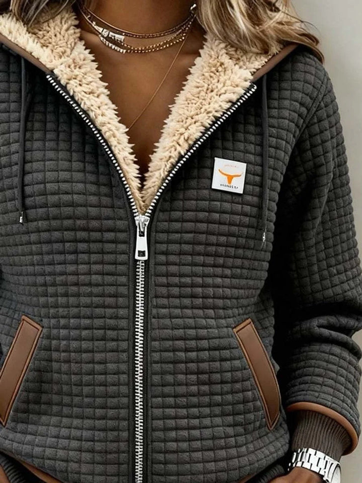 Sherpa-Lined Quilted Hooded Jacket