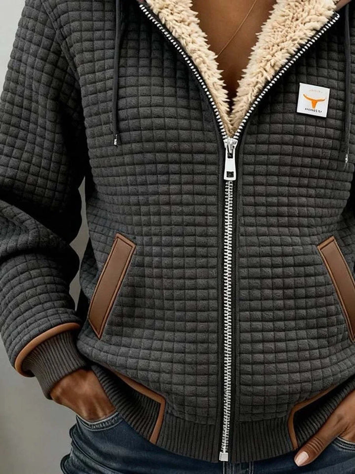 Sherpa-Lined Quilted Hooded Jacket