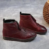 Slip-Resistant Fleece-Lined Leather Ankle Boots