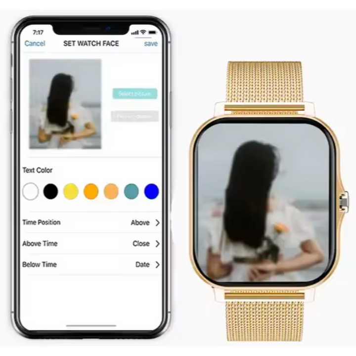Women's Smartwatch with Fitness Tracking Mesh Metal Band and Touch Screen Display Gps