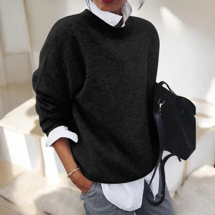 Soft Knit Crew-Neck Jumper with Relaxed Fit