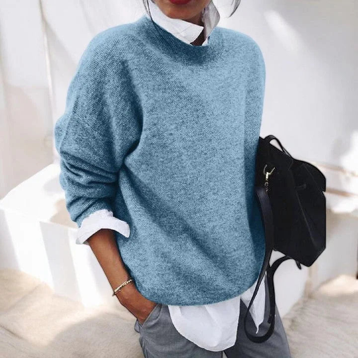 Soft Knit Crew-Neck Jumper with Relaxed Fit