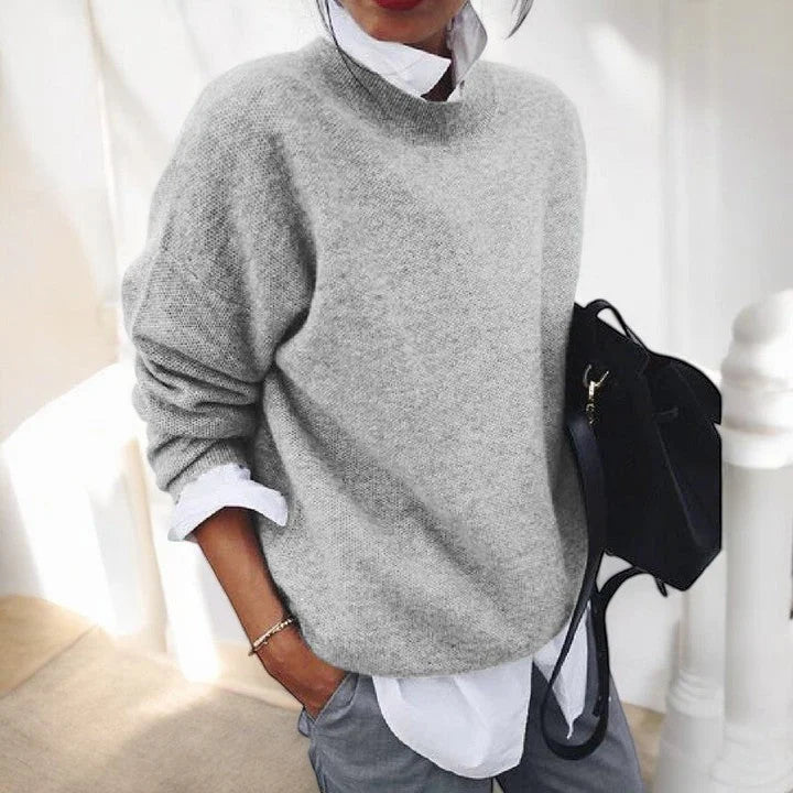 Soft Knit Crew-Neck Jumper with Relaxed Fit