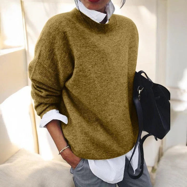 Soft Knit Crew-Neck Jumper with Relaxed Fit