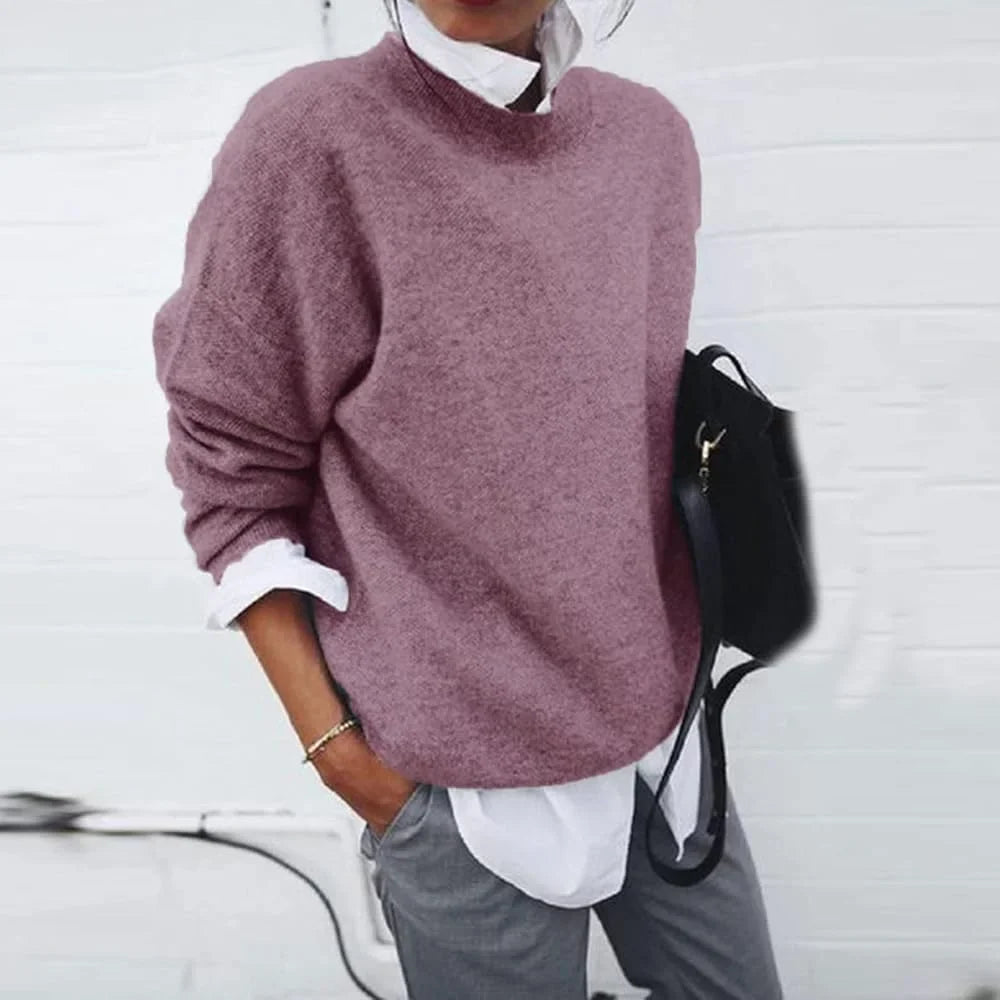Soft Knit Crew-Neck Jumper with Relaxed Fit