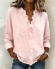 Women's Ruffle V-Neck Long Sleeve Blouse