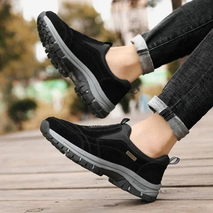 Suede-Look Cushioned Slip-On Walking Shoes