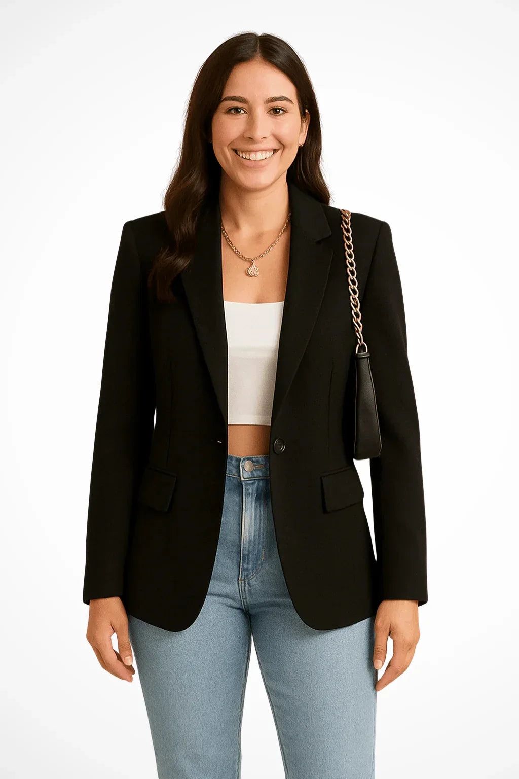 Tailored Single-Button Blazer