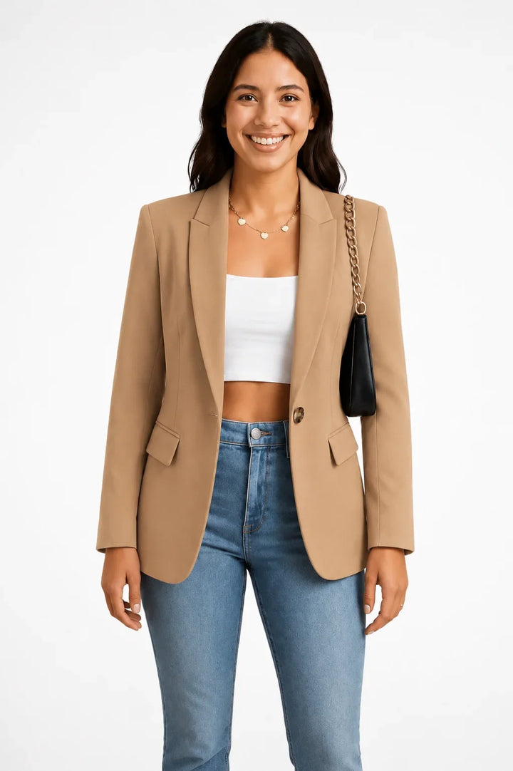Tailored Single-Button Blazer
