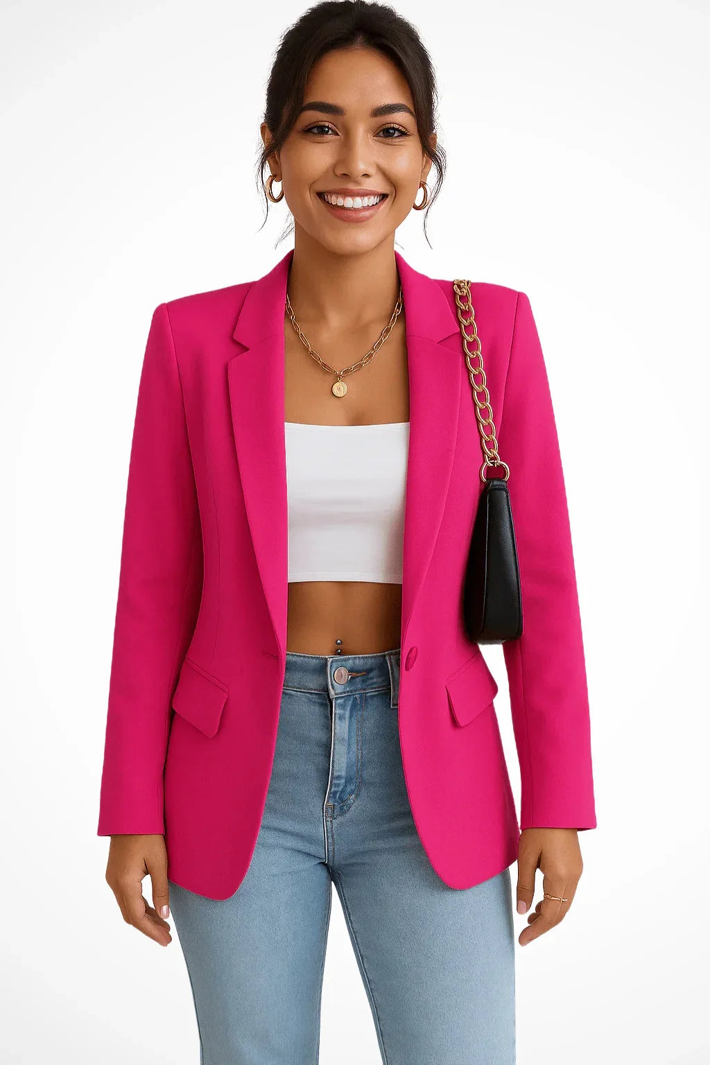 Tailored Single-Button Blazer