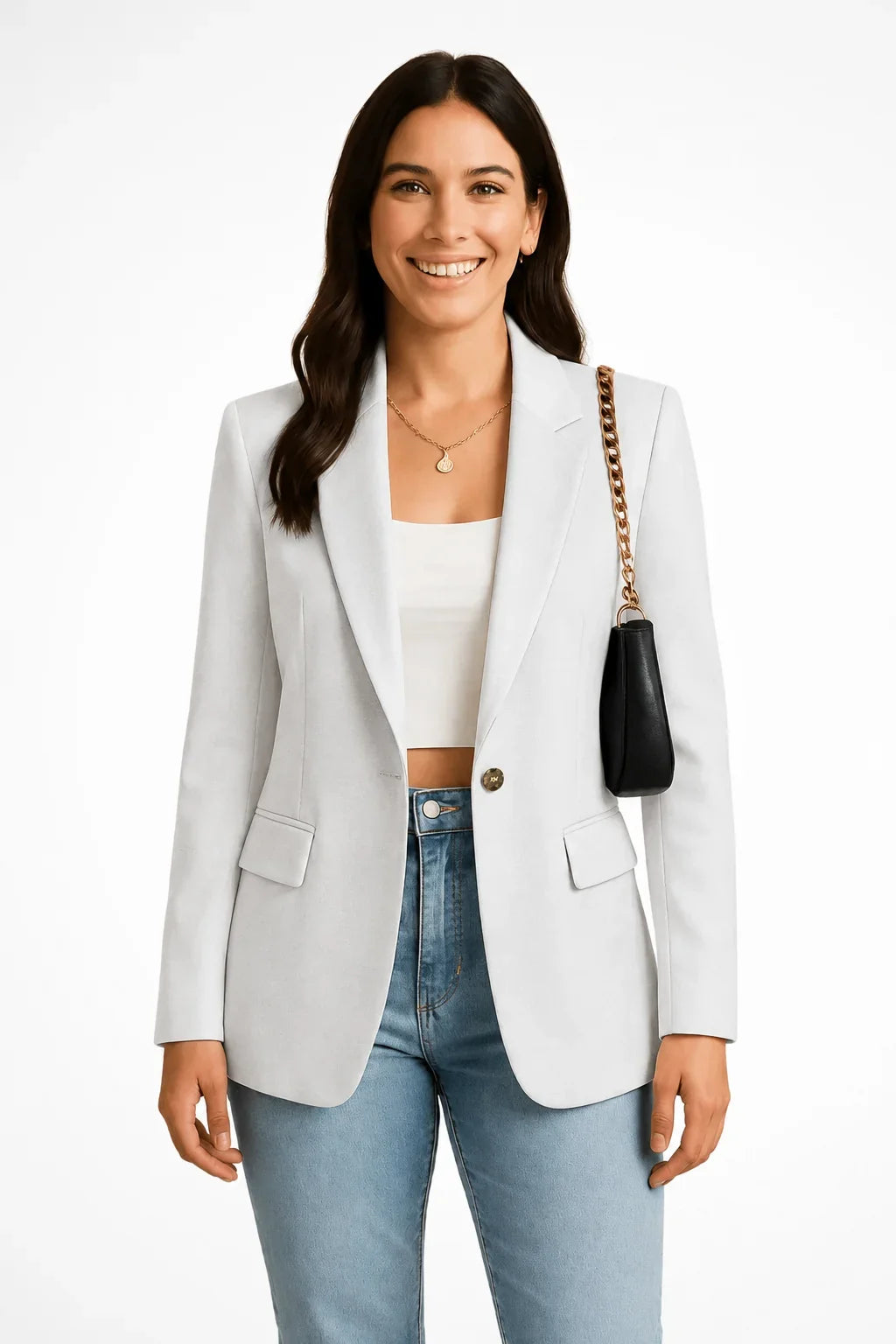 Tailored Single-Button Blazer