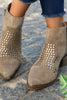 Tan Suede Studded Ankle Boots