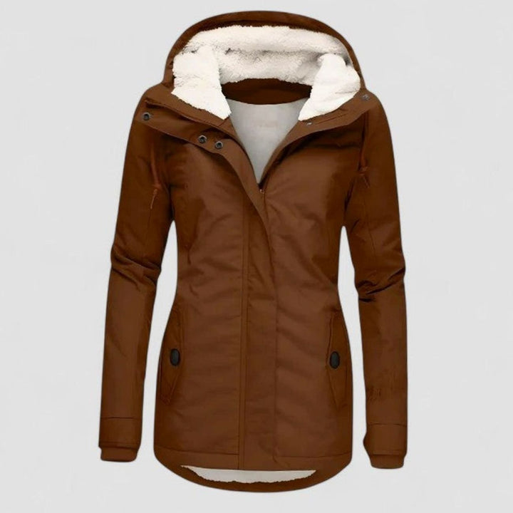 Women's Winter Coat with Fleece Lining and Hood – Waterproof