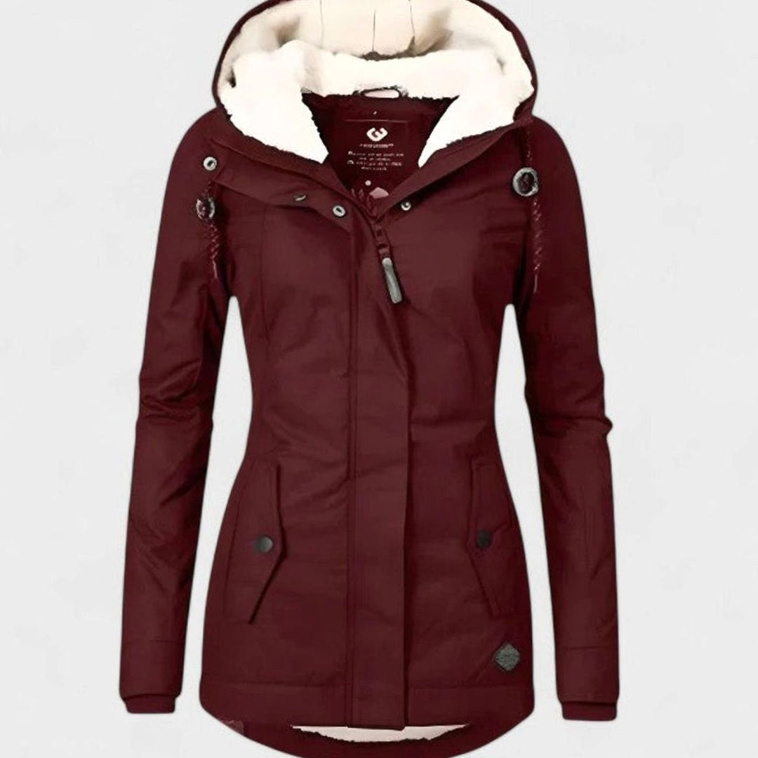 Women's Winter Coat with Fleece Lining and Hood – Waterproof