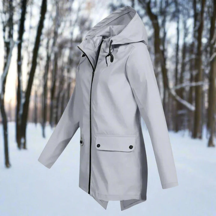 Waterproof Hooded Rain Jacket, Longline Zip-Up