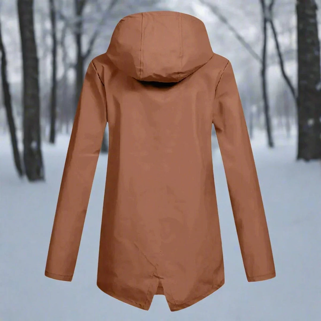 Waterproof Hooded Rain Jacket, Longline Zip-Up