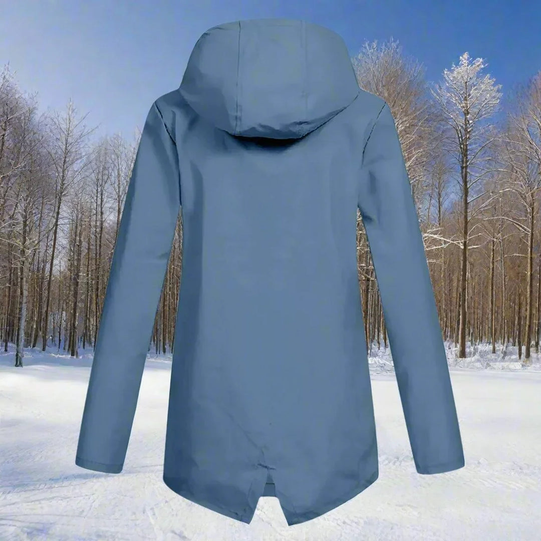 Waterproof Hooded Rain Jacket, Longline Zip-Up
