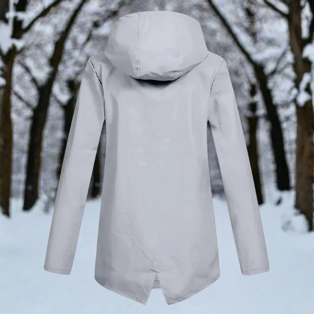 Waterproof Hooded Rain Jacket, Longline Zip-Up