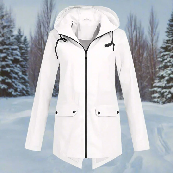 Waterproof Hooded Rain Jacket, Longline Zip-Up