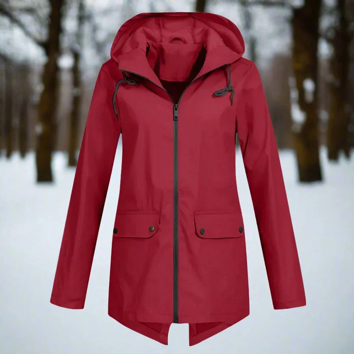 Waterproof Hooded Rain Jacket, Longline Zip-Up